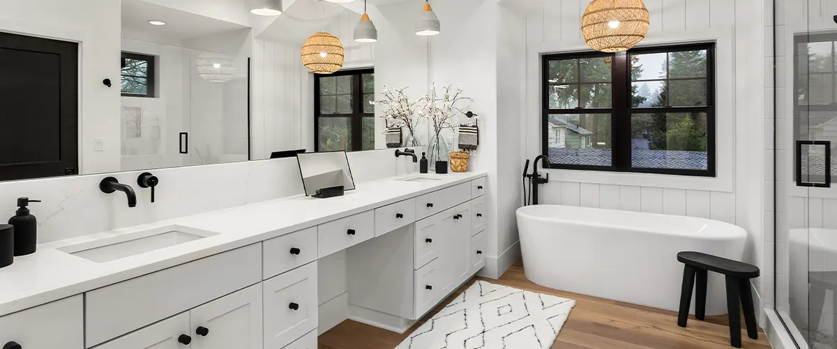 shower and tub in bathroom pasadena