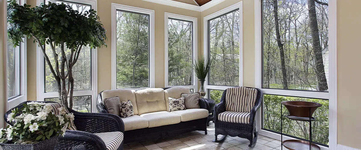 sunroom in house near forest