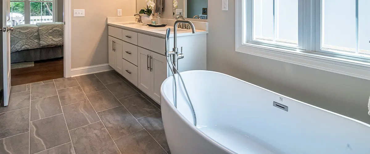 ceramic tile flooring in bathroom