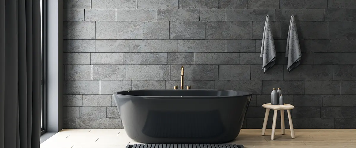 Minimalistic gray bathroom interior