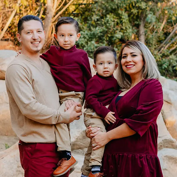 Owner of CB Remodels, Jorge Chavez, together with his wife and two kids