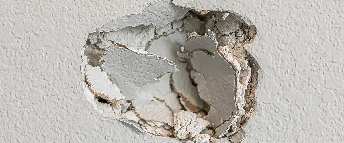a hole in drywall