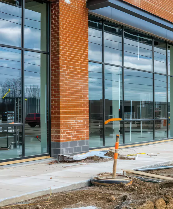 commercial building for retail and restaurants still in construction