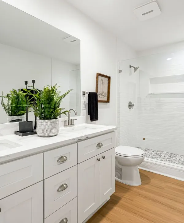 Bathroom Refurbishment small white bathroom with walk-in shower