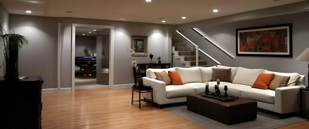 Chic Small Basement Modern Design Stylish Modern Basement Interior