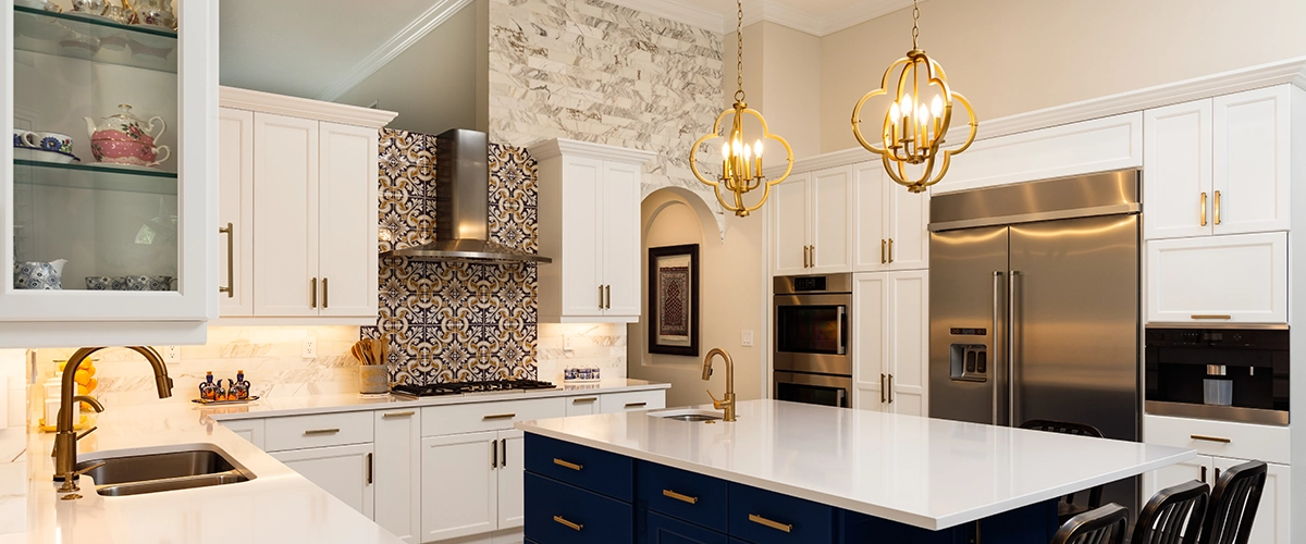 Modern White Kitchen in Estate Home